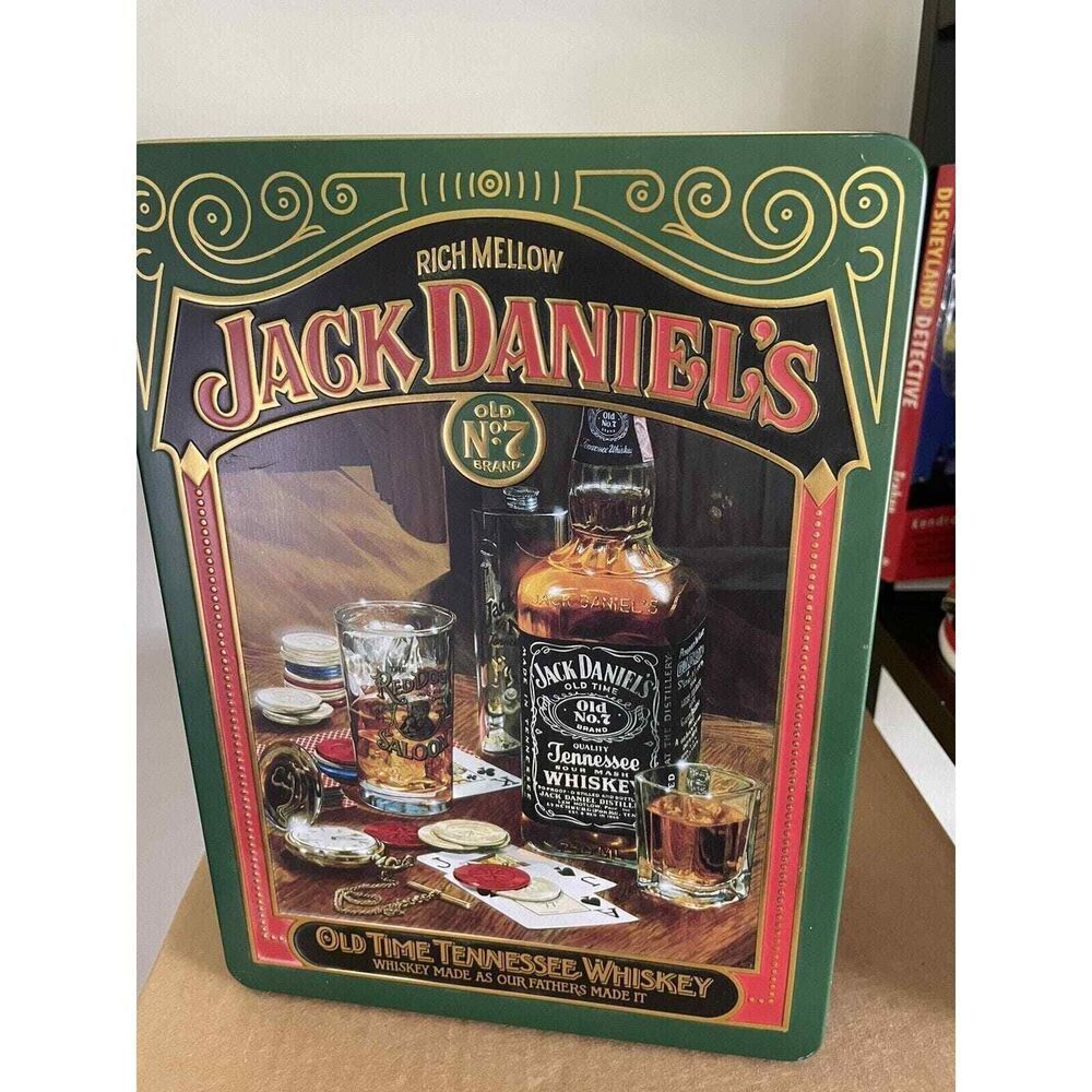Jack Daniels Whiskey Old No.‎ 7 Mancave Hinged Tin Box Mansfield England 8”x11”